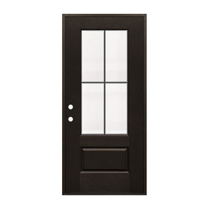Puerta de entrada de metal francesa moderna con puerta de seguridad exterior de acero y vidrio - Product Image 3