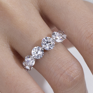 Bague en argent S925 avec diamant rond taillé MSR-2193 pour femme - Product Image 3