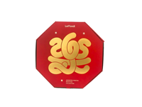 Boîte d'emballage de snack en carton ondulé octogonal de marque en feuille d'or personnalisée sacs à provisions portables à doublure en éponge imperméable haut de gamme