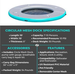 PF New Collection Customized Circular Mesh Dock Floating Island Inflatable <b>Hammock</b> Swimming Ocean Pool for Sale Sea Pool Young a - Product Image 3