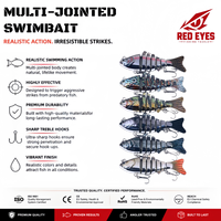 Échantillon gratuit de leurre de pêche bionique multi-sections, appât artificiel en plastique électroplaqué multi-segments de 10 cm 24 g
