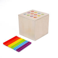 Jouets éducatifs en bois écologiques Montessori pour bébé, ensemble 4-en-1 avec boîte de permanence des objets, tirelire et jeu de récolte de carottes