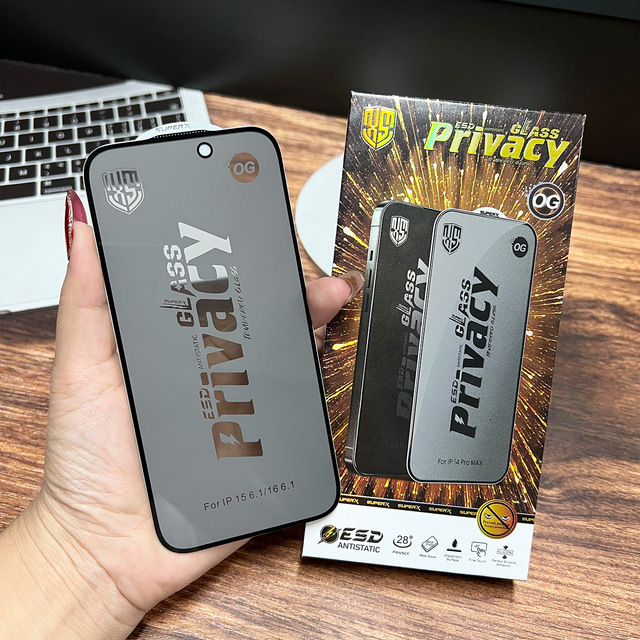 Tempered Film Privacy Anti-Spy Anti-Static for iphone 15 Pro Max 16 17 18 Screen Protector Glass for iphone 18 Pro Max 17 16 15