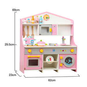 <span class=keywords><strong>Jouet</strong></span> de cuisine miniature en bois à quatre compartiments avec lumière et son réalistes, micro-ondes, ensembles de cuisine pour enfants, garçon et fille - Product Image 6