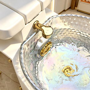 Luxury Electric Reclining Pedicure Spa Chair Nail Salon Chair With LED Light Crystal Glass Foot Basin Gold Decor Beauty - Product Image 2