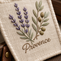 Kipas Lipat Linen Bordir Provence Prancis BSBH, Kipas Tangan Kayu Kustom dengan Tali Kulit untuk Souvenir Pernikahan Luar Ruangan