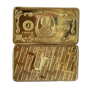 2021 New Product Hot-selling Single Product Solid pure Brass 1 TROY OZ US $1000 BRASS USA BILL custom coins for sale