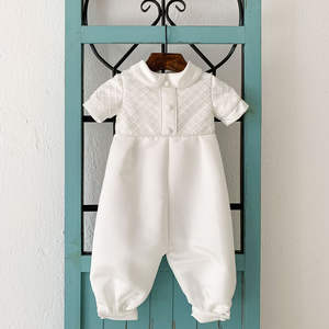 Robe de baptême barboteuse pour bébés garçons robe de baptême pour nouveau-né <span class=keywords><strong>tenue</strong></span> de baptême une pièce - Product Image 4