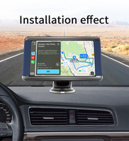 Caméra de recul sans fil CarPlay Android Auto 7 pouces, écran IPS, lecteur CD, montage sur tableau de bord, multimédia portable, émetteur FM
