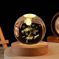 Bola de cristal de galaxia grabada con láser, lámpara de noche de luz Led de cristal con madera, sistema Solar, Planeta, esfera 3D, 80mm, regalo de recuerdo transparente