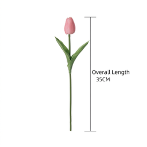Steli di Tulipani Artificiali Premium in PU Effetto Reale, Tulipani Finti Bianco Blush per Bouquet da Sposa e Decorazioni per la Casa - Product Image 6