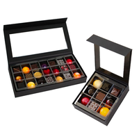 Boîte Cadeau de Luxe Personnalisée avec Logo, Écologique, Qualité Alimentaire, pour Bonbons et Chocolats, avec Fenêtre et Estampage Offset