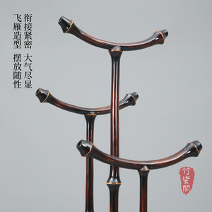 Bamboo <b>Clothes</b> <b>Rack</b> U Shape Lacquered Bamboo Standing Coat Stand Entryway Storage Tea Space - Product Image 1