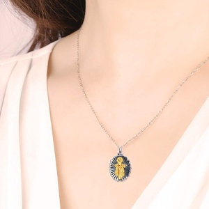 Isunni joyería de la cremación s925 de plata esterlina Virgen María colgante urna regalo cenizas <span class=keywords><strong>pelo</strong></span> Memorial collar medallón - Product Image 6