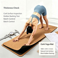 Natürliche Kork-Gummi Yogamatte 1830x610x4mm Umweltfreundlich Rutschfest Schweißresistent Heim-Fitness Großhandel Private Label Fabrik 5mm