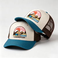 Gorra Trucker Casual Personalizada Vintage con Logotipo Bordado, de Dos Tonos, Malla Transpirable y Ajustable