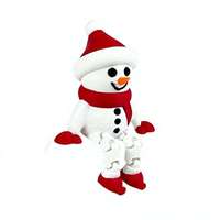 Stock US - Livraison gratuite en 3 à 7 jours - Statue de bonhomme de neige de Noël - Ornement en plastique de 3,9 pouces - Impression numérique - Décoration de Noël