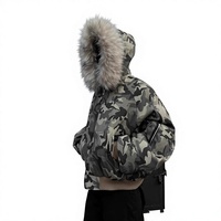 Veste bomber camouflage pour homme, veste d'hiver à capuche camouflage pour homme, veste rembourrée en coton épaisse coupe-vent