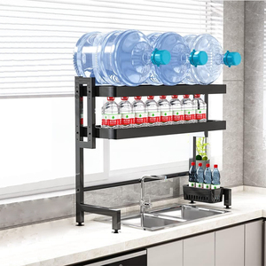 キッチン大容量カウンタートップ皿ラック排水シンク収納プレートホルダー金属カトラリーオーガナイザー - Product Image 6