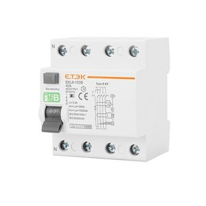 Interruptor Diferencial (RCD) 4P 40A 30mA 10kA, Tipo A/B, Protección Contra Fugas a Tierra para Cargador de Vehículos Eléctricos y Sistemas Solares Fotovoltaicos - Product Image 5