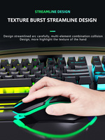 Clavier et souris de jeu rétroéclairés LEAVEN D320, ensemble avec caractères transparents, clavier et souris filaires USB pour jeux