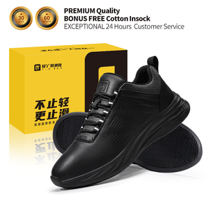 GUYISA <span class=keywords><strong>scarpe</strong></span> <span class=keywords><strong>da</strong></span> Chef serie pantofola in microfibra superiore antiscivolo solido SRC nero suola per uomo - Product Image 4