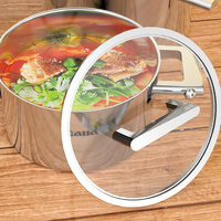 Ensemble de casseroles Oudro Classic en métal avec poignée creuse, design à angle droit et couvercle en verre, 10 pièces