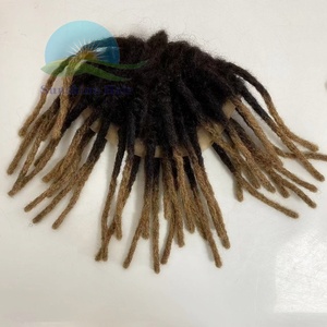 Perruque indienne remy cheveux humains, dreadlocks, postiche long ombré couleur 1b/27 8x10, toupet en dentelle pour hommes noirs - Product Image 1