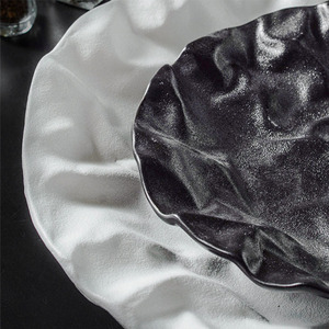 Plato de Servir Estilo Japonés, Plato de Cerámica Irregular para Servir Filetes, Ensaladas, Estilo <span class=keywords><strong>Occidental</strong></span>, Lujo Ligero, para Restaurante, <span class=keywords><strong>Hotel</strong></span> - Product Image 4