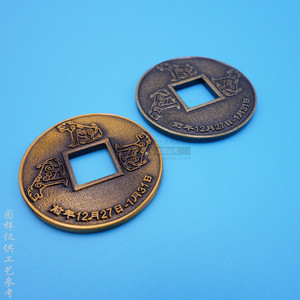 Moneda de Latón Vintage Personalizada, Aleación de Zinc, Diseño Tradicional, Regalo Conmemorativo Coleccionable de Año Nuevo Chino, Color Bronce Redondo - Product Image 2