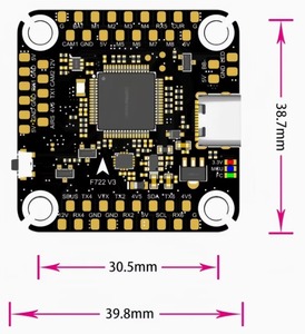 Venta al por mayor de fábrica: Kit de control de vuelo F722 V3 con ESC 4 en 1 (3-6S) para drones FPV DIY - Repuestos - Product Image 3