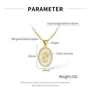 Hip Hop 14k placcato oro Christian collana pendente alla moda religioso totem amuleto fascino pastore ha perso agnello regalo principalmente rame - Product Image 2