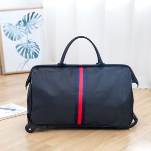 <span class=keywords><strong>Yemu</strong></span> Logo personnalisé Durable grande capacité pliant Oxford tissu couleur unie tige de traction sac roues à la mode fermeture à glissière Portable - Product Image 2