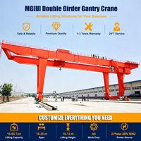 Kran Gantry Girder Ganda Tipe U yang Dipasang di Rel untuk Konstruksi Kereta Bawah Tanah 20 Ton 30 Ton 50 Ton dengan Troli Winch