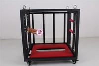 Cage de bondage BDSM en métal, cage d'isolement, dispositifs de punition extrême, mobilier sexuel en acier inoxydable pour jeux de rôle en prison