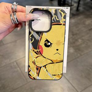 Custodia per telefono antiurto in silicone liquido con Pokémon sorridenti a tema animali dei cartoni animati per 16/15/14 Pro Max con colori dipinti - Product Image 3