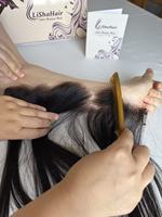 Nudos Invisibles para Encaje HD, Cabello Virgen Europeo con Cutícula Alineada, Topper Frontal para Mujer con Línea de Cabello Recesada, Sin Pegamento