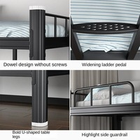 Lit superposé double en métal pour étudiants, lit superposé en fer pour dortoir, lit superposé double en métal pour adultes, lit double en métal pour chambre à coucher
