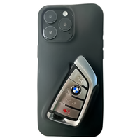 Couverture de clé de voiture insérable minimale pour iPhone 15 Pro Max nouveau Design couleur unie coque de téléphone en Silicone liquide accessoire en TPU