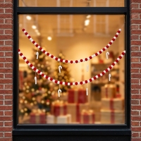 Guirlande de Noël lumineuse et colorée en forme d'étoile de 180 cm avec boules décoratives pour sapin de Noël et cheminée