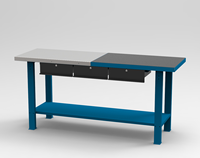 Banc de travail durable bleu avec tiroirs Table de banc de travail de garage 1000Ibs