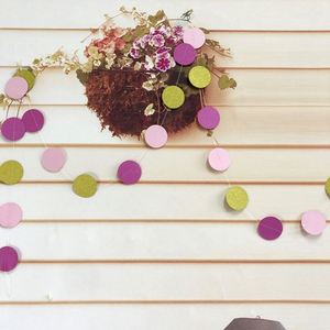 OEM 2m Long Gold Glitter Dot <b>Paper</b> Circle Garland, Multicolor Decorations for Kids Parties, Wedding Decorations, Ceiling - Product Image 2