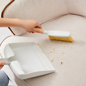 Desktop Cleaning Broom With Dustpan Set Small Wood Handle Plastic <b>Mini</b> Broom For Floor <b>Sofa</b> Crevice Cleaning Kit - Product Image 3