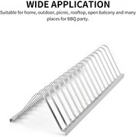 Support à côtes en acier inoxydable 430, support de grille pour Barbecue avec 16 fentes