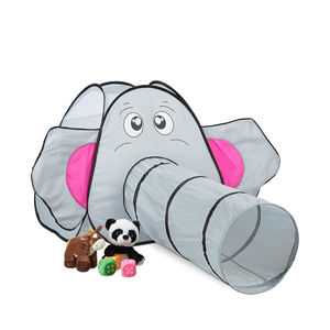 Tente pour enfants d'intérieur et d'extérieur, tente de jeu pop-up en forme d'éléphant avec tunnel de jeu - Product Image 1