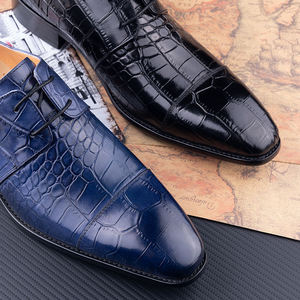 Chaussures élégantes bleues pour hommes avec semelles en caoutchouc durables, chaussures décontractées de style fête - Product Image 2