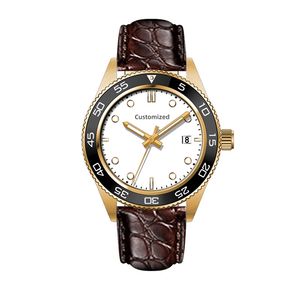 Montre mécanique classique pour homme avec logo personnalisé d'usine, 10 ATM, date automatique, montre vintage automatique avec lunette en céramique - Product Image 3