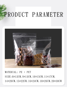 Bolsas de Cierre Hermético Transparentes de Alta Definición <span class=keywords><strong>a</strong></span> <span class=keywords><strong>Granel</strong></span>, Resistentes <span class=keywords><strong>a</strong></span> la Humedad, de Grado Alimenticio, Gruesas y Reutilizables para Dulces, Frutos Secos, Té, Nueces y Alimentos - Product Image 2