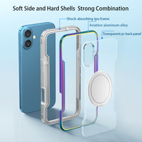 Coque de téléphone antichoc anti-chute métallique personnalisée en usine support magnétique coque de téléphone blindé mobile pour iphone16 15 14