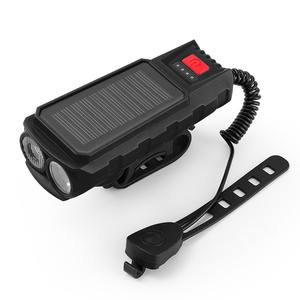 Luz de Bicicleta, <span class=keywords><strong>Linterna</strong></span> Potente, Resistente al Agua IP67, <span class=keywords><strong>Solar</strong></span>, USB, LED, Luz Delantera para Ciclismo Nocturno, Montaña, Carretera, Camping - Product Image 1